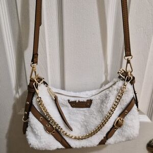 Stylish White and Brown Shoulder Bag